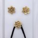 Modern Golden Rose Flower Aluminium Wall Hooks-3 Pieces