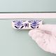 Ceramic Blue Leaf Floral Drawer Handle (Medium Size)