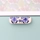 Ceramic Blue Leaf Floral Drawer Handle (Medium Size)