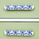 Blue Leaf Floral Ceramic Drawer Handle (Large Size)