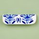 Ceramic Blue Leaf Floral Drawer Handle (Medium Size)