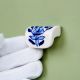 Modern Ceramic Blue Leaf Floral Drawer Handle (Small Size)