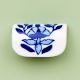Modern Ceramic Blue Leaf Floral Drawer Handle (Small Size)