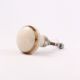Cream Crackle Ceramic Cabinet Knob With Gold Work