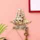 Golden Brass Ship Wall Hook