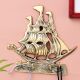 Golden Brass Ship Wall Hook