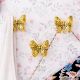 Modern Golden Butterfly Metal Wall Hooks-3 Pieces