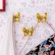 Modern Golden Butterfly Metal Wall Hooks-3 Pieces