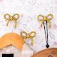 Decorative Gold Bow Metal Wall Hooks- Pack of 3 Pieces