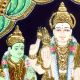Painting Of Lord Vishnu With Ridhi Sidhi In Tanjor Art