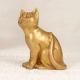 Handcrafted Vintage Brass Cat Statue in Brown Finish for Decor