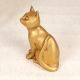 Handcrafted Vintage Brass Cat Statue in Brown Finish for Decor