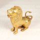 Golden Finish Brass Lion Statue for Home Decoration and Collection