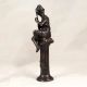 Vintage Brass Statue of Musician Playing Sarangi for Home Decor