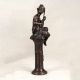 Vintage Brass Statue of Musician Playing Sarangi for Home Decor