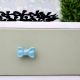Turquoise Green Ceramic Bow Cabinet Knob