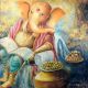 Lord Ganesha Canvas Painting for Prayer Room
