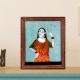 Vintage Glass Painting of Lady for Home Decoration