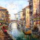 Vintage Canvas Oil Painting of Venice City for Hanging