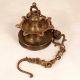 Handcrafted Indian Brass Hanging Oil Lamp for Temple