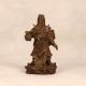 Handmade Vintage Brass Guan Gong Warrior Statue in Brown Finish