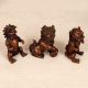 Handmade Chinese Metal Lion Statue for Decor in Set of 3