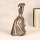 Premium Metal Standing Lady Statue in Silver Finish for Decor