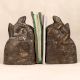 Handmade Vintage Finish Brass Frog Bookends in Set of 2