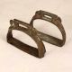 Vintage Finish Brass Horse Stirrups in Dark Finish in Pair