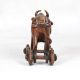 Handcrafted Brown Finish Bull on Four Wheels Made of Brass
