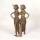Handmade Bengali Art Brass Two Lady Statue for Home Decor