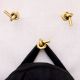 Solid Golden Knot Brass Wall Hooks-Pack of 3