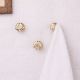 Modern Solid Golden Shell Brass Wall Hooks-Pack of 3