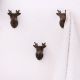 Antique Deer Metal Heavy Duty Wall Hooks-Pack of 3