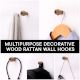 Decorative Rattan Natural Black Wall Hooks-6 Pieces