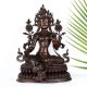 Vintage Finish Goddess Green Tara Copper Statue in Tibetan Art