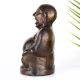 Handcrafted Laughing Buddha Brass Statue in Chinese Art
