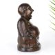 Handcrafted Laughing Buddha Brass Statue in Chinese Art