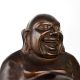 Handcrafted Laughing Buddha Brass Statue in Chinese Art