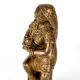 Vintage Brass Statue of Mother Feeding Lord Krishna for Decor