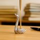 Silver Brass Swan Decorative Incense Holder Paper weight