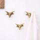 Brass Steer Head With Horns Wall Mounted Coat Hooks- Pack of 3
