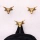 Brass Steer Head With Horns Wall Mounted Coat Hooks- Pack of 3