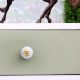Grey White Ceramic Floral Drawer Knob