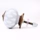 Grey White Ceramic Floral Drawer Knob