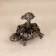 Handmade Grey Finish Metal Turtle Bindi Box for Home Decor