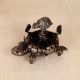 Handmade Grey Finish Metal Turtle Bindi Box for Home Decor