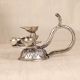 Silver Finish Brass Aarti Oil Lamp with Cobra Handle for Prayer Room