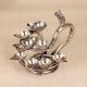 Handcrafted Nickel Plated Brass Aarti Oil Lamp for Prayer Room