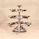 Traditional Indian Brass Aarti Oil Lamp in Silver Finish for Decor